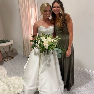 Jenny Yoo Mara Velvet Maxi Dress in green